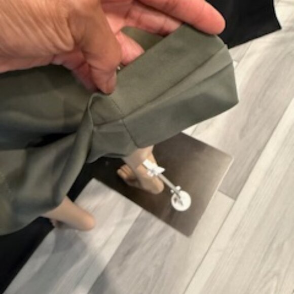 Tahari Arthur S. Levin  Collection, Olive Green Tencel Shirt Dress 16 - Picture 7 of 8